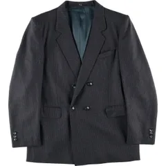 古着 TALDY ストライプ柄 ダブルブレスト ウールテーラードジャケット メンズM相当/eaa459092