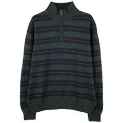 古着 ブルックスブラザーズ Brooks Brothers 346 ボーダー柄 ウールニットハーフジップセーター メンズL相当/eaa609902