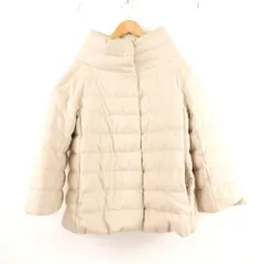 美品 HERNO ヘルノ ダウンジャケット 42 カシミヤ シルク他 ハイネック アウター レディース AO3646W4 