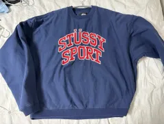 STUSSY スポーツ クルーネック スウェット ネイビー L