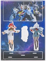 【中古】アクリルスタンド・アクリルパネル スレッタ・マーキュリー＆ミオリネ・レンブラン＆ガンダム・エアリアル アクリルジオラマ 「機動戦士ガンダム 水星の魔女 TSUTAYA POP UP SHOP」
