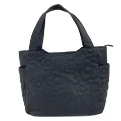 MARY QUANT(マリークワント) ショルダーバッグ - 黒 キルティング/花柄/ドリンクポケット付き