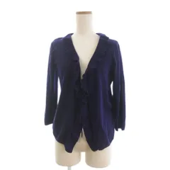 ラルフローレン RALPH LAUREN ニットカーディガン 長袖 フリル ウール 紫 パープル 5ｆ