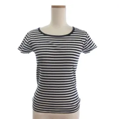 ルトロワ Letroyes 美品 Tシャツ カットソー 半袖 コットン ボーダー 黒 白 ブラック ホワイト M ■GY35