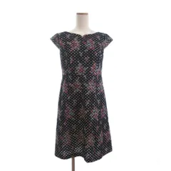 トッカ TOCCA ワンピース ひざ丈 フレンチスリーブ レース 刺繍 花柄 黒 ブラック 4 ■TC