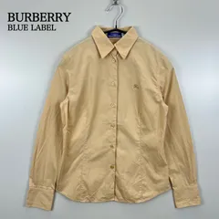 BURBERRY BLUE LABEL 00s y2k archive LOGO L/S shirts 38 M バーバリー ブルーレーベル ロゴ刺繍 単色 長袖シャツ ボタンシャツ 平成 三陽商会