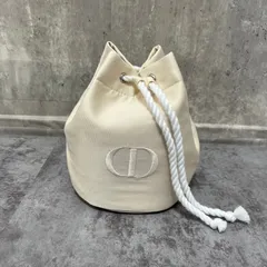 【Christian Dior】クリスチャンディオール　コスメポーチ　巾着　ホワイト　白　美品