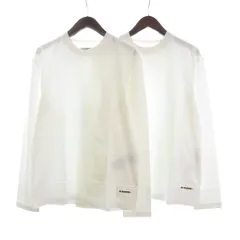 ジルサンダープラス JIL SANDER＋ 2枚セット パックTシャツ カットソー 長袖 ロゴラベル J47GC0002 J45048 白 ホワイト S
