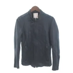 ステュディオス STUDIOUS ライダース レザージャケット シングル ジップアップ 牛革 ST13-3-5-01 青 ブルー 0 ■TC