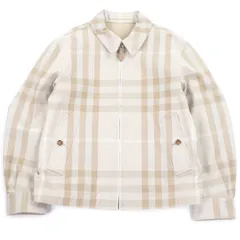 極美品□BURBERRY バーバリー 8050989 コットン100％ チェック柄 リバーシブル ブルゾンジャケット スイングトップ ベージュ 48 正規品 メンズオススメ