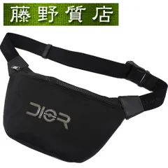 クリスチャン ディオール Christian Dior クロスボディバッグ ウエストポーチ ナイロン レザー ブラック 黒 シルバー金具  ディオールバッグ ディオールバック ディオールボディバッグ ブランド メンズ 中古 8261