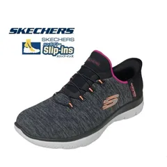 スケッチャーズ 149937W BKMT スリップインズ 幅広 レディース スニーカー Slip-ins SKECHERS SUMMITS ハンズフリーシューズ ウォーキング