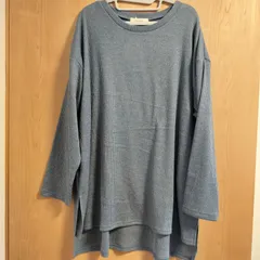 新品タグ付き　EFREAL　3L　水色　クルーネック　リブニット　プルオーバー　大きいサイズ　プラスサイズ