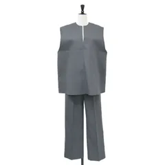 Mila Owen ミラ オーウェン グレー サイズ:0(S) | 22秋冬 ベスト スラックス セットアップ | テーパード センタープレス ギャザー プルオーバー キーネック Aライン 【レディース】【中古】