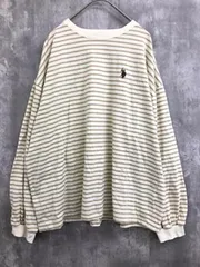 U.S. POLO ASSN. ユーエスポロアッスン 別注 ボーダー カラーロンT Tシャツ sizeF/ベージュ系 ■■レディース
