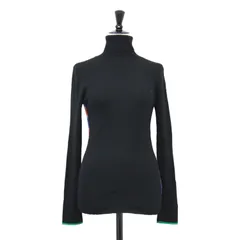 PS Paul Smith ピーエスポールスミス ニット ブラック 黒 サイズ:M | 22秋冬 サイドストライプ リブニット | プルオーバー 長袖 タートルネック コンパクト ウール | トップス セーター【レディース】【中古】