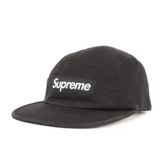 【美品】Supreme シュプリーム キャップ ブラック 黒 | ウォッシュド チノ ツイル ボックスロゴ キャンプキャップ (Washed Chino Twill Camp Cap) | BOX LOGO | ブランド 帽子【メンズ】【中古】