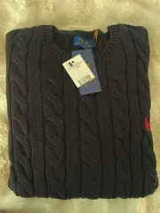 ポロラルフローレン ケーブル ニット ブラック XL