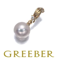 TASAKI タサキ ペンダントトップ パール 真珠 8.3mm ダイヤ ダイヤモンド 0.01ct チャーム K18YG #184950