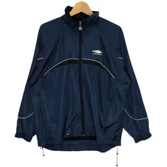 90's vintage 90年代 ヴィンテージ UMBRO アンブロ フード収納 ライトアウター ナイロンジャケット ドローコード フロント刺繡 China製 Sサイズ ネイビー