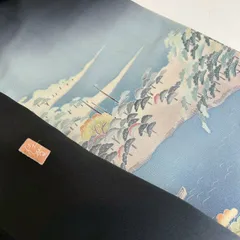 黒留袖 正絹 作家物 友禅 上品な風景 五つ紋 袷 比翼 着物MK-3555