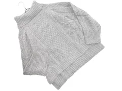 earth music&ecology アースミュージック＆エコロジー ケーブル編み タートルネック ニット セーター sizeF/グレー ◇■ レディース