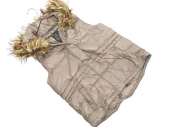 GAP ギャップ ナイロン フェイクファー付き フード ダウンベスト sizeM/グレージュ ◇■ レディース