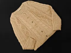 Rope Picnic ロペピクニック ケーブル編み カーディガン size38/ピンクベージュxゴールド ◇■ レディース