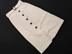 AS KNOW AS アズノゥアズ コーデュロイ ベルト付き ボタン タイト スカート 白 ◇■ レディース