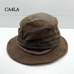 CA4LA 00s archive Leather Cotton soft HAT カシラ 異素材 切替 レザー ハット 帽子