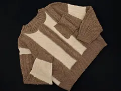 BEAMS HEART ビームスハート 切替 ニット セーター 茶ｘアイボリー ◇■ レディース