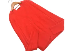 LE CIEL BLEU ルシェルブルー ウール100% ケーブル編み カーディガン size40/赤 ◇■ レディース