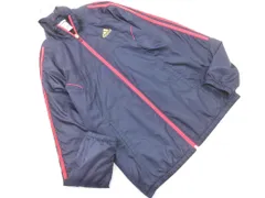 adidas アディダス 3ストライプ ロゴ 刺繍 トラック ジャケット sizeL/紺 ◇■ レディース