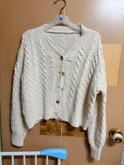 3点 (カーディガン+ミディスカート+ロングスカート(アイボリー))