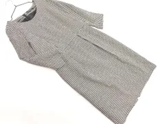 MICHEL KLEIN ミッシェルクラン ウール混 千鳥柄 ワンピース size38/白ｘ黒 ◇■ レディース