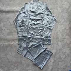 S.natum. シルク100% パジャマ ルームウェア 上下セット Lサイズ 光沢 サックスブルー