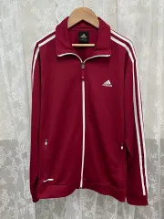 110) adidas 大人気 バーガンディ レッド ジャージ トレーナー ニット トラックジャージ
