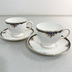 廃盤・希少】ウェッジウッドコロンビアエナメル カップ＆ソーサ2客 黒 
