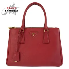 PRADA プラダ サフィアーノ ガレリア レッド ゴールド金具 レザー  ハンドバッグ トートバッグ レディース 503954【中古】