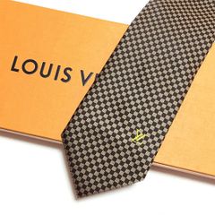 LOUIS VUITTON ダミエ ネクタイ ゴールド シルク100% 箱無し - メルカリ