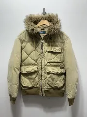 ポロ ラルフローレン フード ダウン アウター カーキ M オールドスクール バッファロー