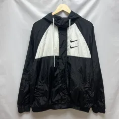 正規品/2XL NIKE ダブルスウッシュ ブラック ウーブン ウィンドブレーカー