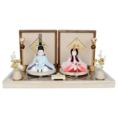 【ひな人形】木目込み親王飾り【北寿】3100-07-016-カラン ※伝統的な柄の木目込み人形のサムネイル