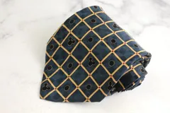 ディズニー ブランド ネクタイ 格子柄 ミッキーマウス シルク メキシコ製 PO メンズ グリーン Disney 【中古】