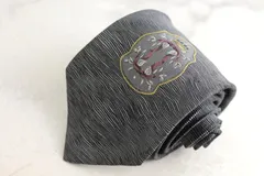 ドミニクフランス ブランド ネクタイ クラウン ワンポイント シルク フランス製 PO メンズ グレー Dominique France 【中古】
