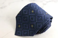 バーバリーロンドン ブランド ネクタイ チェック柄 ホースマーク ロゴ シルク PO メンズ ネイビー BURBERRY LONDON 【中古】