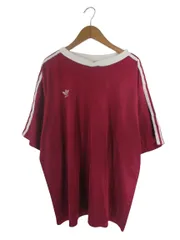 アディダス adidas ゲーム Tシャツ 半袖 アディダス オリジナルス プリント ロゴ ストライプ USAサイズ L ボルドー QQQ ☆AA★