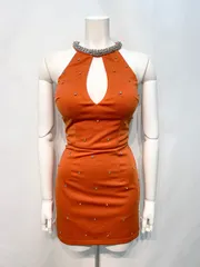 2173 JEWELS ジュエルズ キャバクラ セット ホルターネック 肩見せ 谷間見せ タイト ウエストゴム キャバドレス S