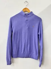 Y7 POLO RALPH LAUREN ハーフジップ L 薄紫 紫 ポロラルフローレン ワンポイント ポロポニー 古着卸 アメリカ仕入