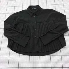 ◇ Θ ザラ ZARA プリーツ切替シャツ ブラック系 S レディース E  【1512220025842】